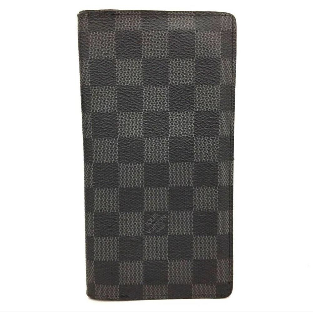 Authentic Louis Vuitton Damier Graphite  Long Wallet Purse/TA2172.